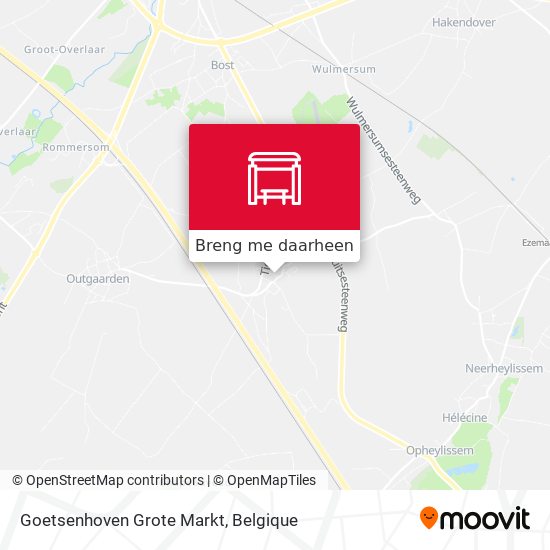 Goetsenhoven Grote Markt kaart