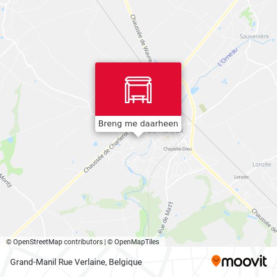 Grand-Manil Rue Verlaine kaart