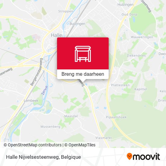 Halle Nijvelsesteenweg kaart