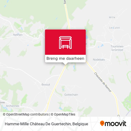 Hamme-Mille Château De Guertechin kaart
