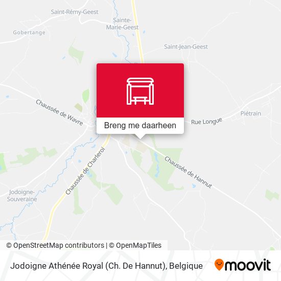 Jodoigne Athénée Royal (Ch. De Hannut) kaart