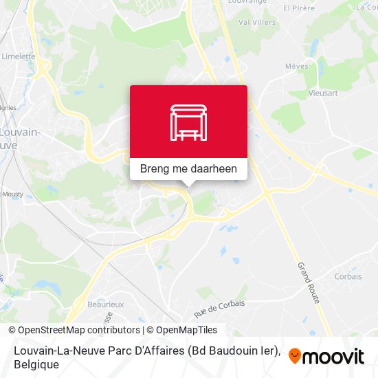 Louvain-La-Neuve Parc D'Affaires (Bd Baudouin Ier) kaart