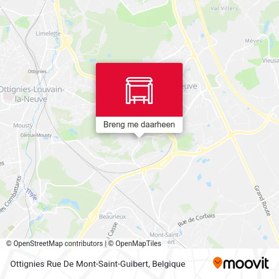 Ottignies Rue De Mont-Saint-Guibert kaart