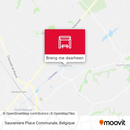 Sauveniere Place Communale kaart