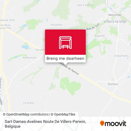 Sart-Dames-Avelines Route De Villers-Perwin kaart