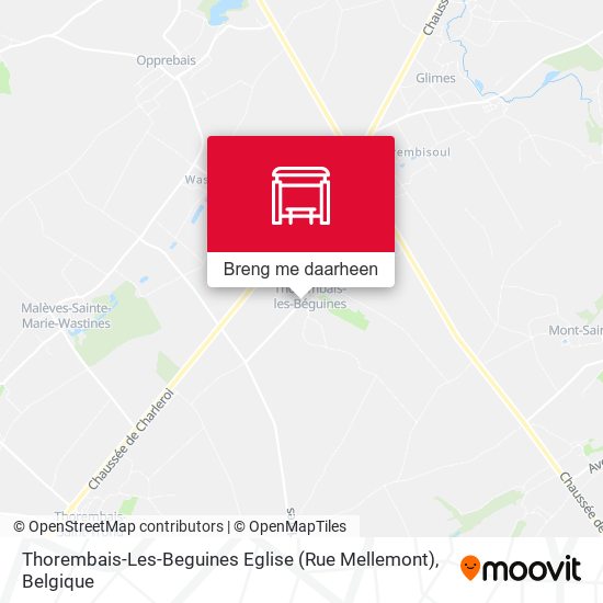 Thorembais-Les-Beguines Eglise (Rue Mellemont) kaart