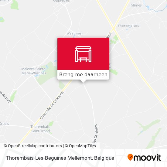 Thorembais-Les-Beguines Mellemont kaart