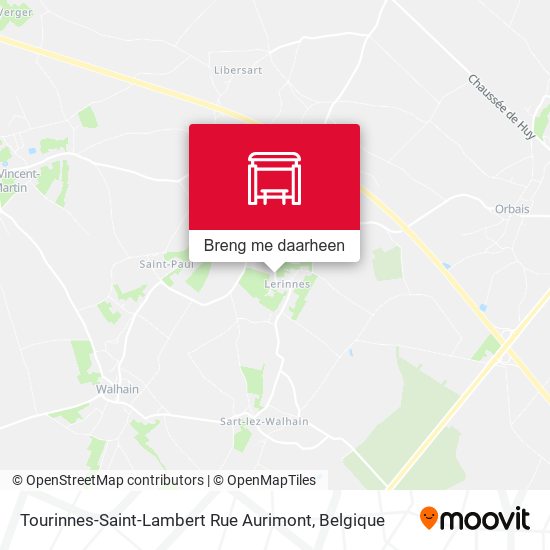Tourinnes-Saint-Lambert Rue Aurimont kaart