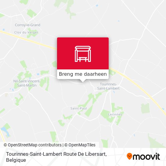 Tourinnes-Saint-Lambert Route De Libersart kaart