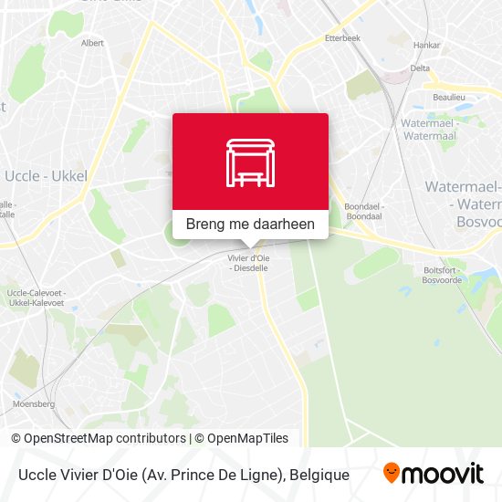 Uccle Vivier D'Oie (Av. Prince De Ligne) kaart