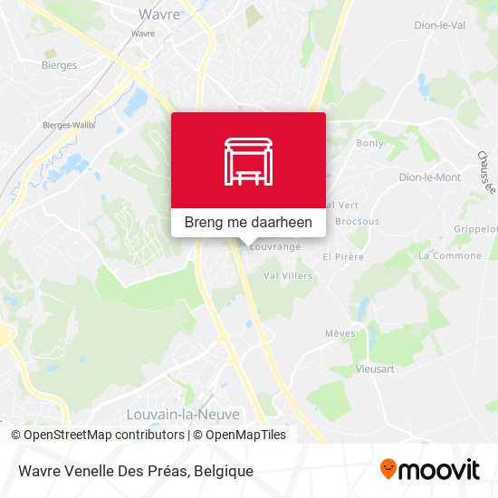 Wavre Venelle Des Préas kaart