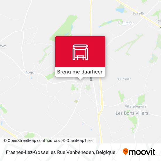 Frasnes-Lez-Gosselies Rue Vanbeneden kaart