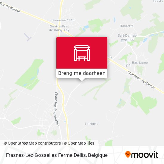 Frasnes-Lez-Gosselies Ferme Dellis kaart
