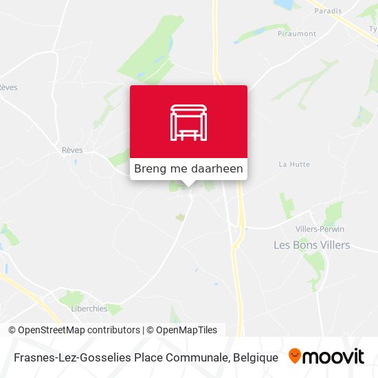 Frasnes-Lez-Gosselies Place Communale kaart