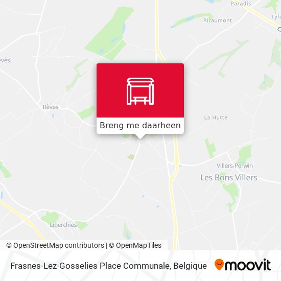 Frasnes-Lez-Gosselies Place Communale kaart