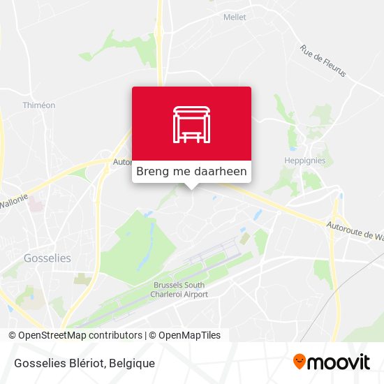Gosselies Blériot kaart