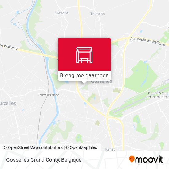 Gosselies Grand Conty kaart