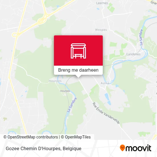 Gozee Chemin D'Hourpes kaart