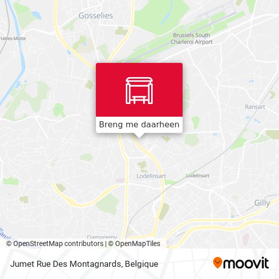 Jumet Rue Des Montagnards kaart
