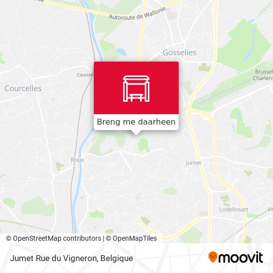 Jumet Rue du Vigneron kaart