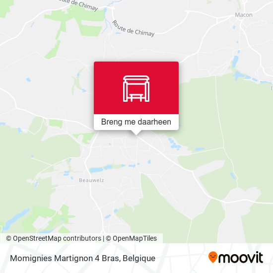 Momignies Martignon 4 Bras kaart