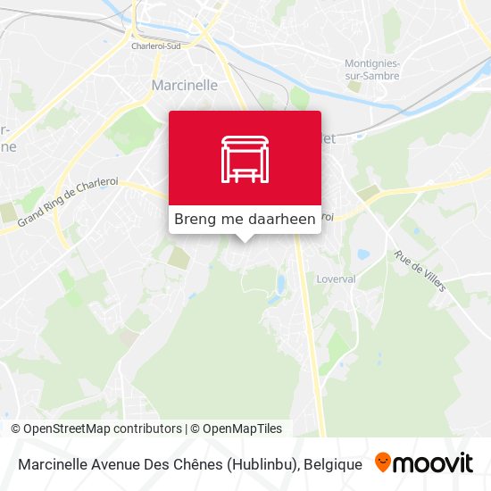 Marcinelle Avenue Des Chênes (Hublinbu) kaart