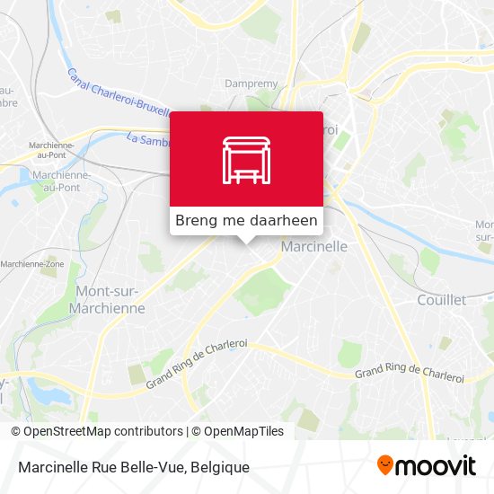 Marcinelle Rue Belle-Vue kaart