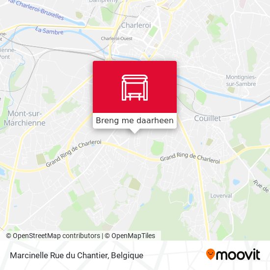 Marcinelle Rue du Chantier kaart
