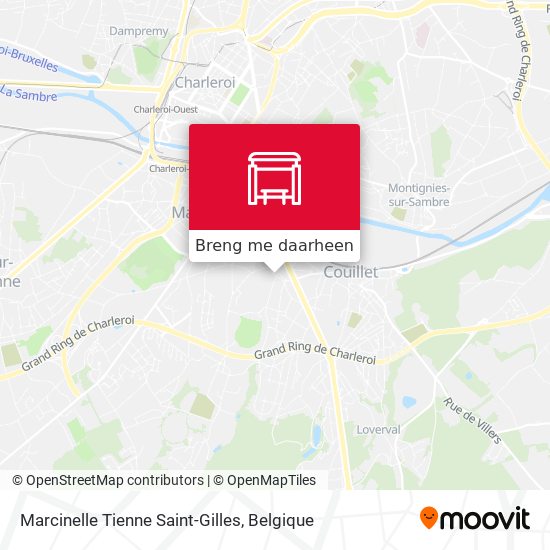Marcinelle Tienne Saint-Gilles kaart