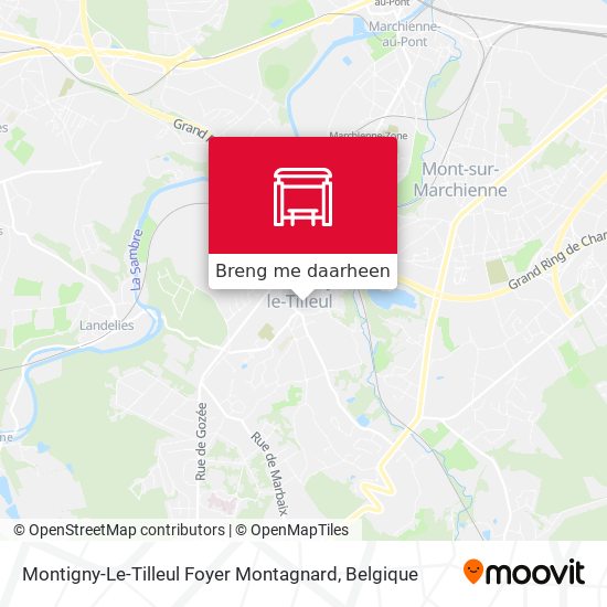 Montigny-Le-Tilleul Foyer Montagnard kaart