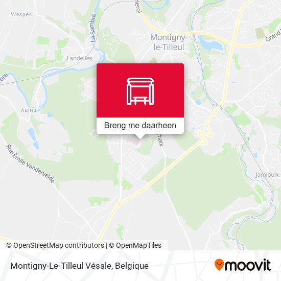 Montigny-Le-Tilleul Vésale kaart