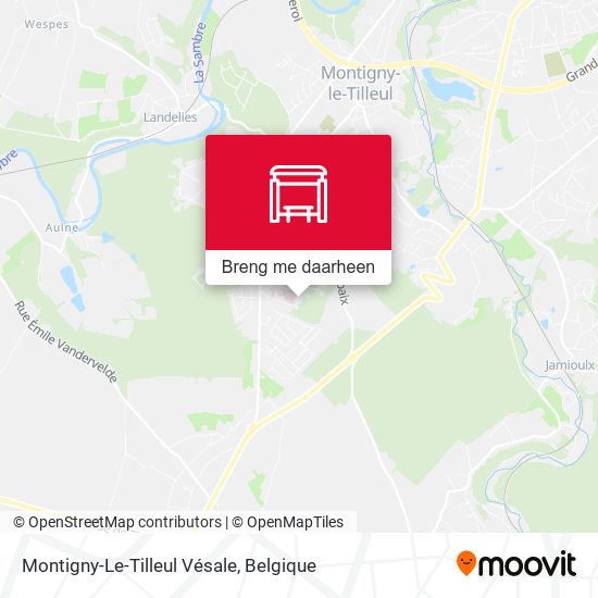 Montigny-Le-Tilleul Vésale kaart