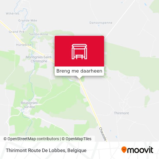 Thirimont Route De Lobbes kaart