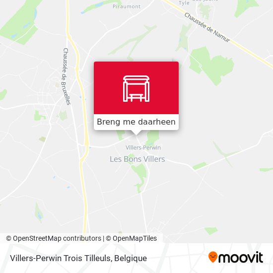 Villers-Perwin Trois Tilleuls kaart