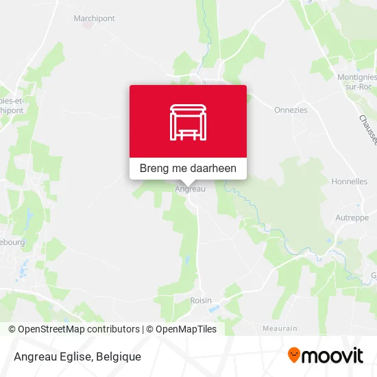 Angreau Eglise kaart
