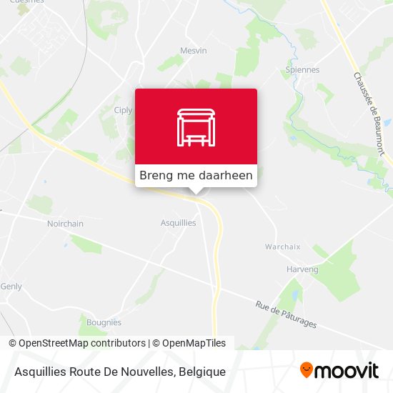 Asquillies Route De Nouvelles kaart