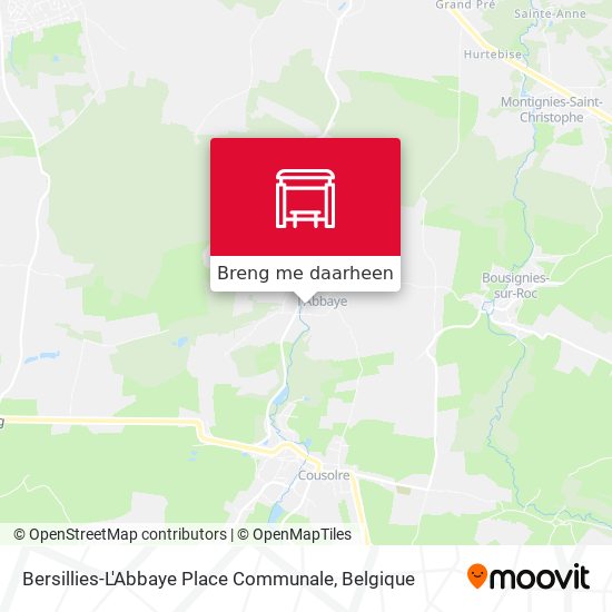 Bersillies-L'Abbaye Place Communale kaart