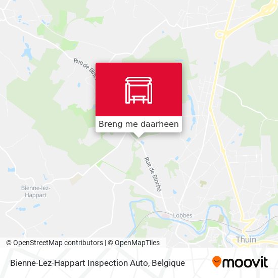 Bienne-Lez-Happart Inspection Auto kaart