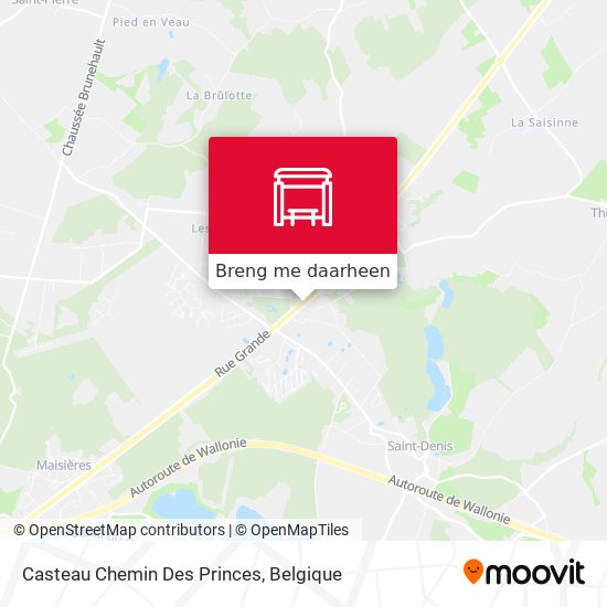 Casteau Chemin Des Princes kaart