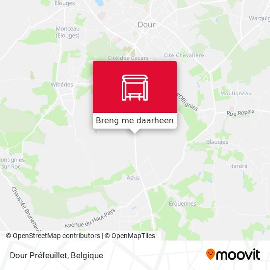 Dour Préfeuillet kaart