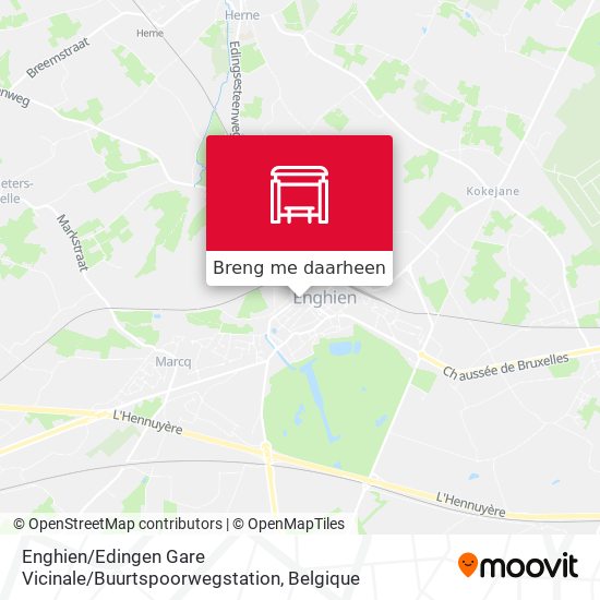 Enghien / Edingen Gare Vicinale / Buurtspoorwegstation kaart