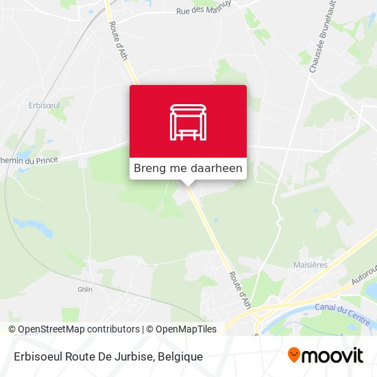 Erbisoeul Route De Jurbise kaart