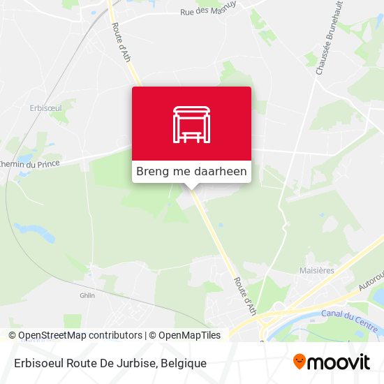 Erbisoeul Route De Jurbise kaart