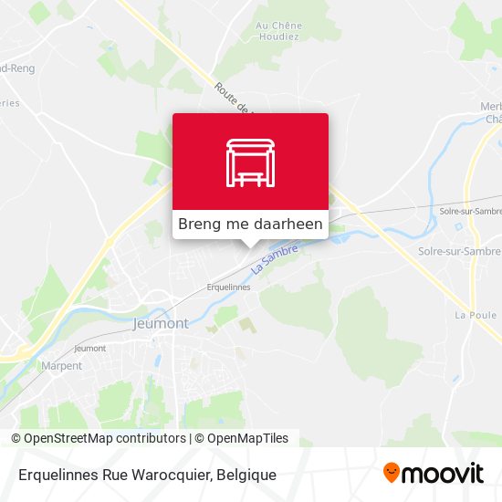 Erquelinnes Rue Warocquier kaart