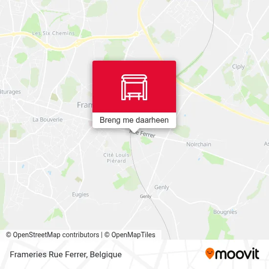 Frameries Rue Ferrer kaart