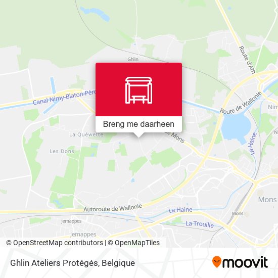 Ghlin Ateliers Protégés kaart