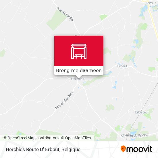 Herchies Route D' Erbaut kaart