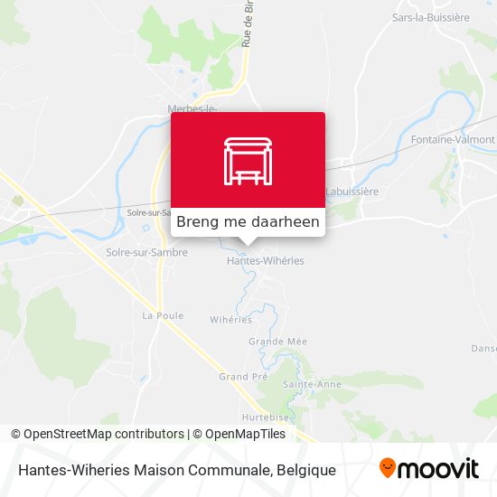 Hantes-Wiheries Maison Communale kaart