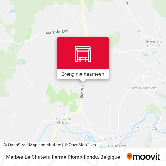 Merbes-Le-Chateau Ferme Plomb-Fondu kaart