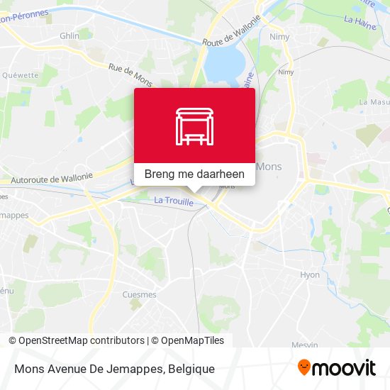 Mons Avenue De Jemappes kaart